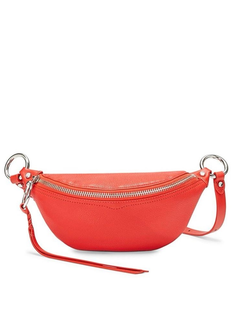 Rebecca Minkoff Red Leather Belt Bag with Silver Hardware